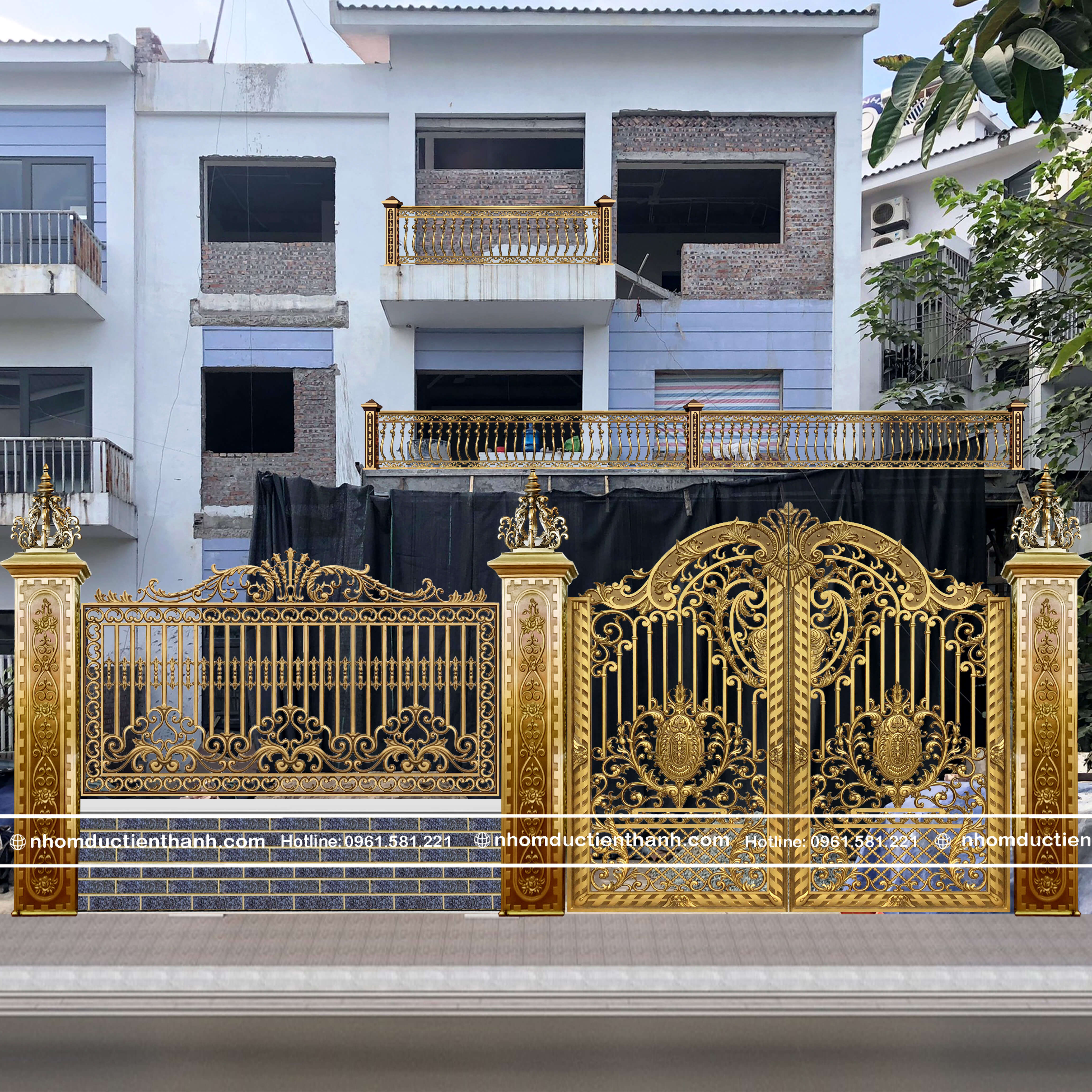 Cổng nhôm đúc mẫu C-122