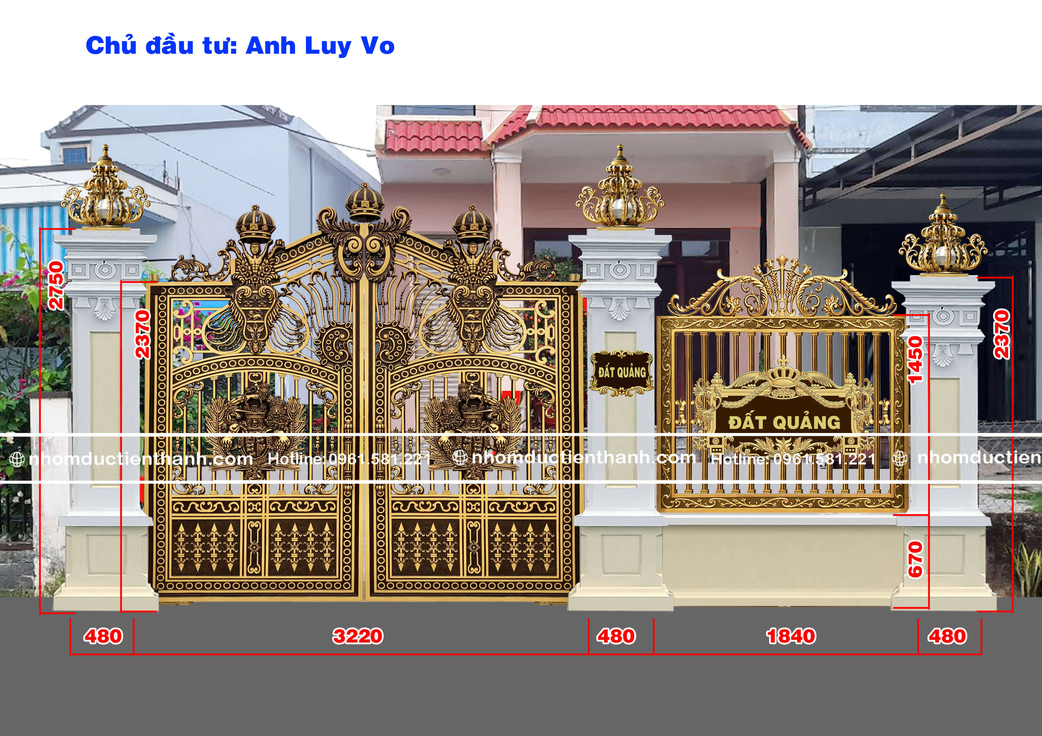 Cổng nhôm đúc mẫu C-144