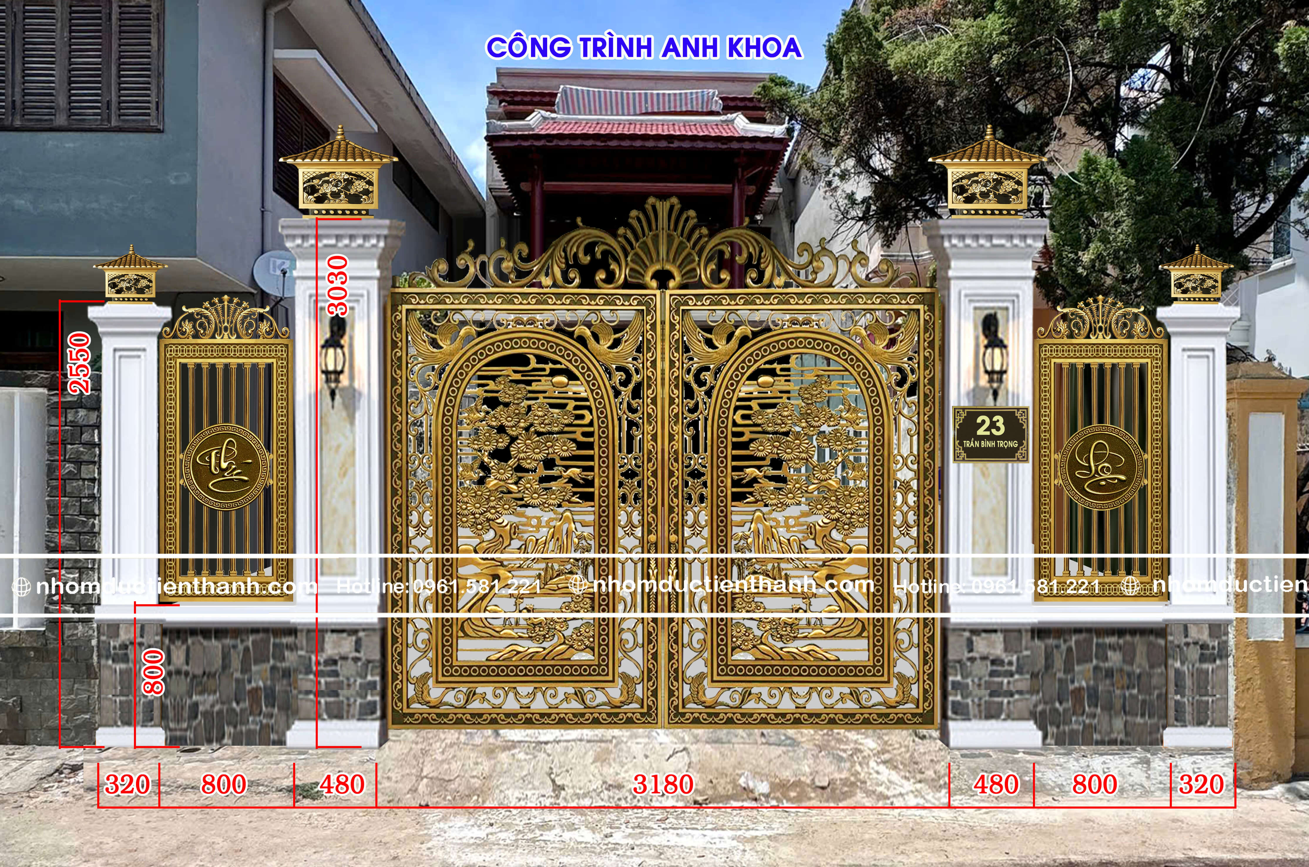Chi phí hoàn thiện một bộ cổng nhôm đúc gồm những gì?
