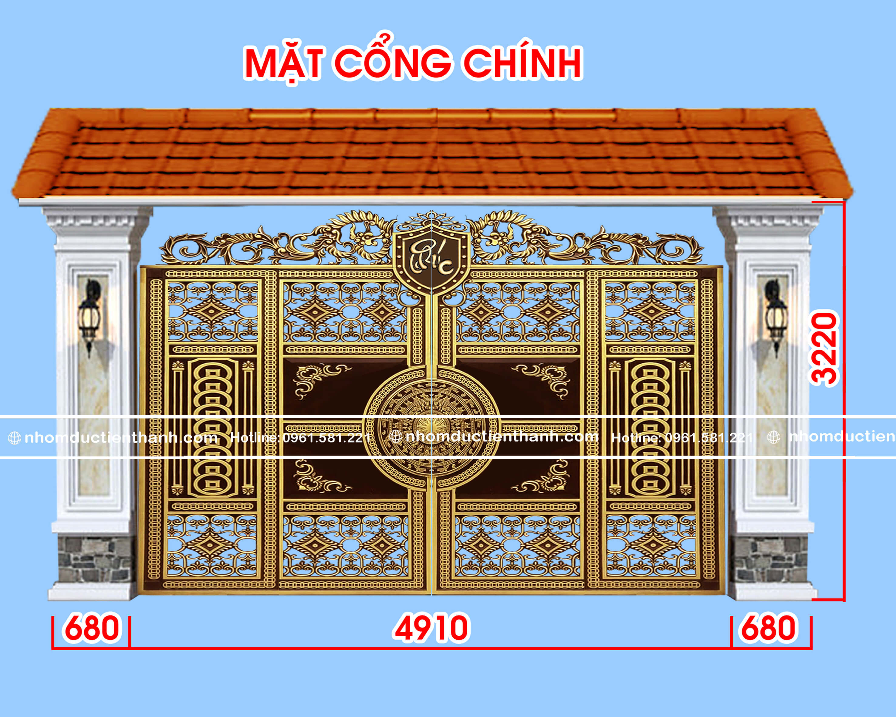 Cổng nhôm đúc 2 cánh: Hướng dẫn chọn và báo giá 2026