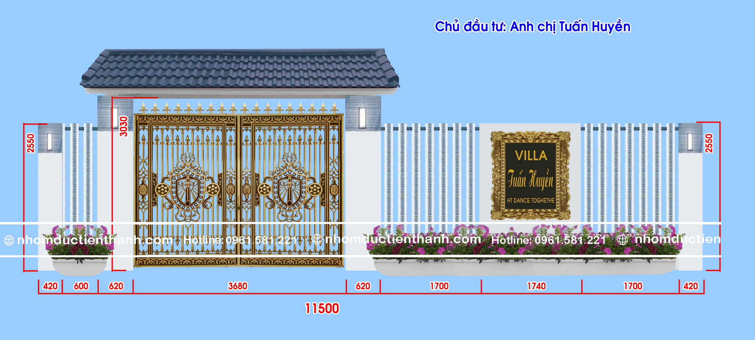 Cổng nhôm đúc hoa sen C-179 - Cổng Nhôm Đúc cao cấp 2026
