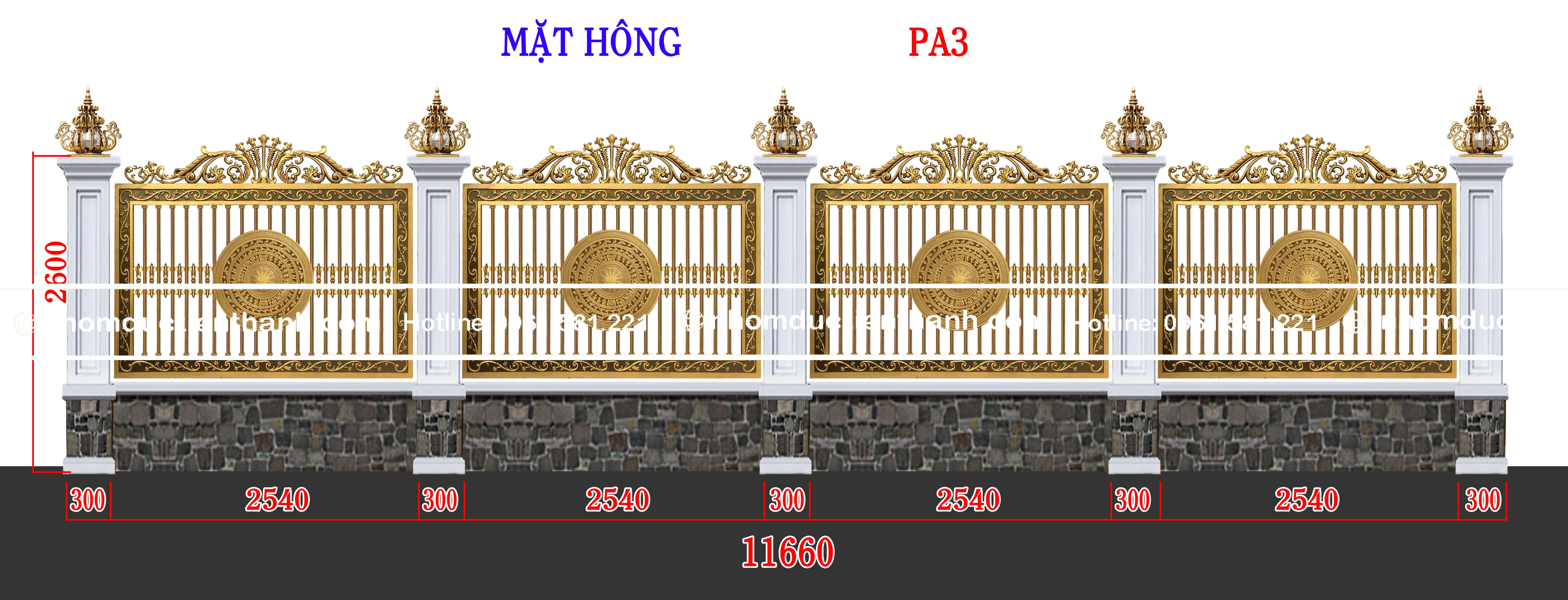 Hàng rào nhôm đúc mẫu HR -081