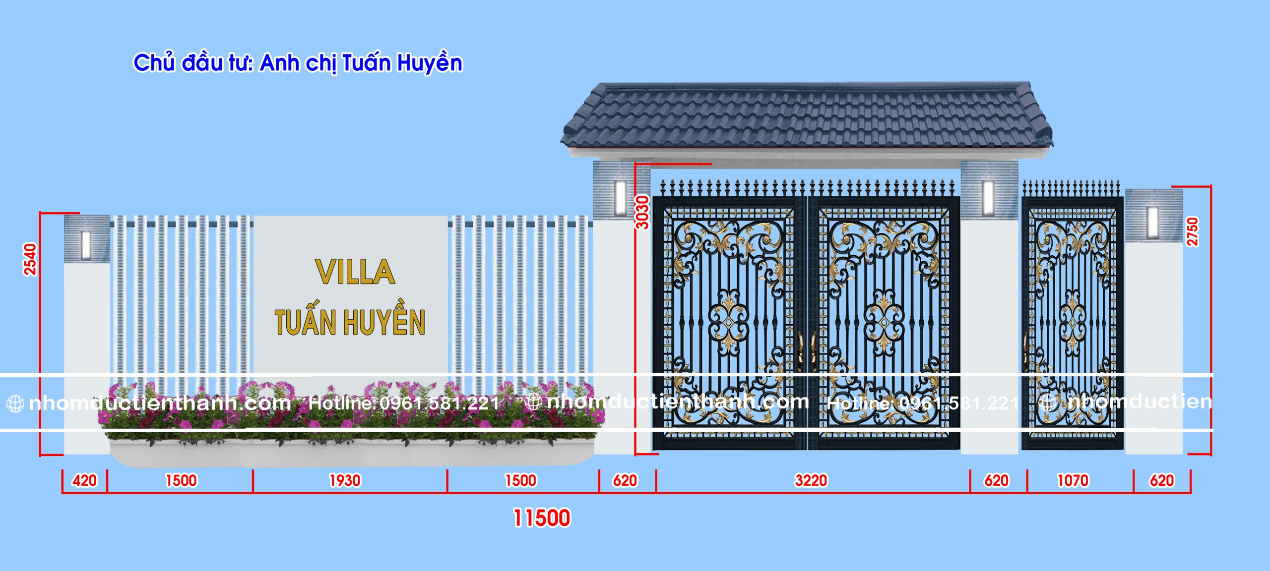 Cổng nhôm đúc điểm đen C-182 - Cổng Nhôm Đúc cao cấp 2026