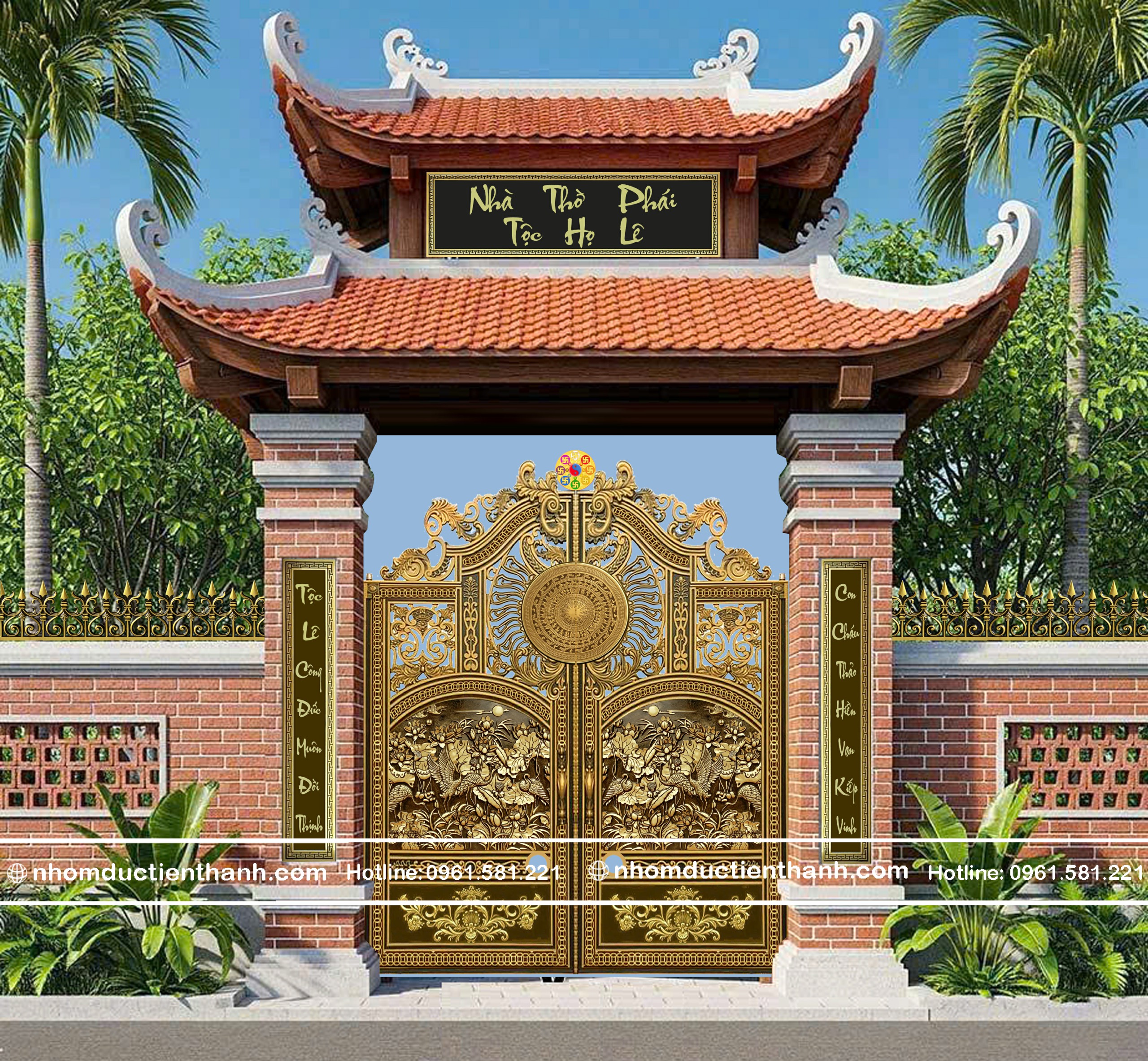 Cổng nhôm đúc nhà thờ họ C-191 - Cổng Nhôm Đúc cao cấp 2026