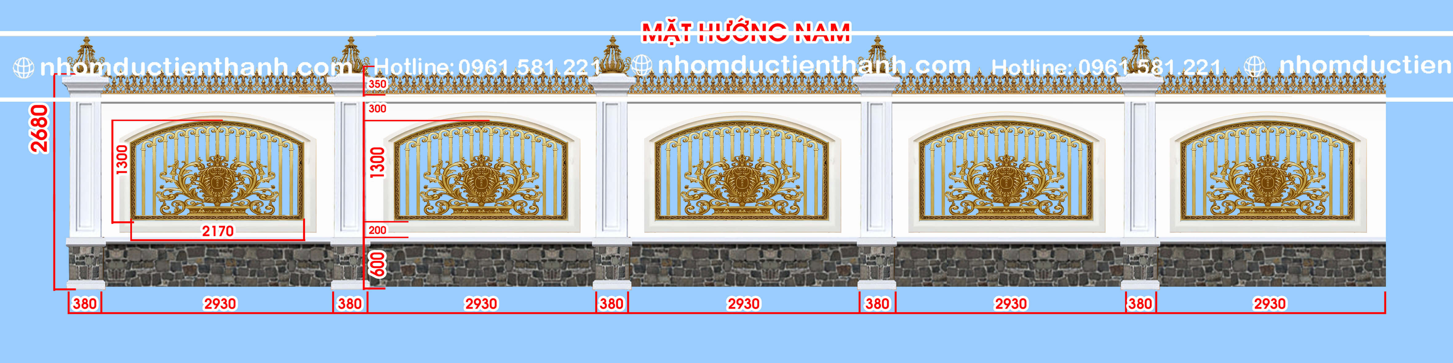 Hàng rào nhôm đúc mẫu HR -082