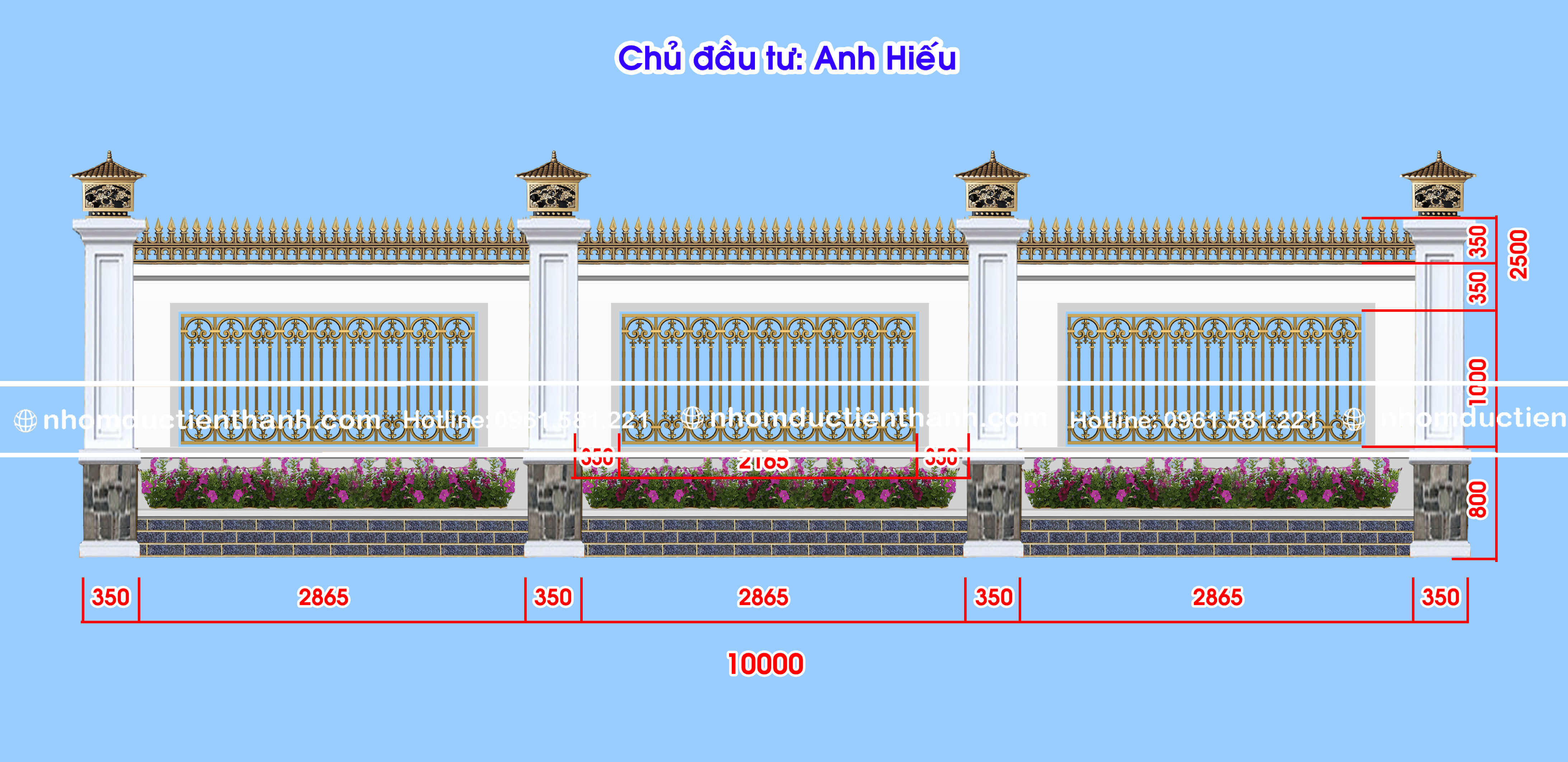 Hàng rào nhôm đúc mẫu HR -076