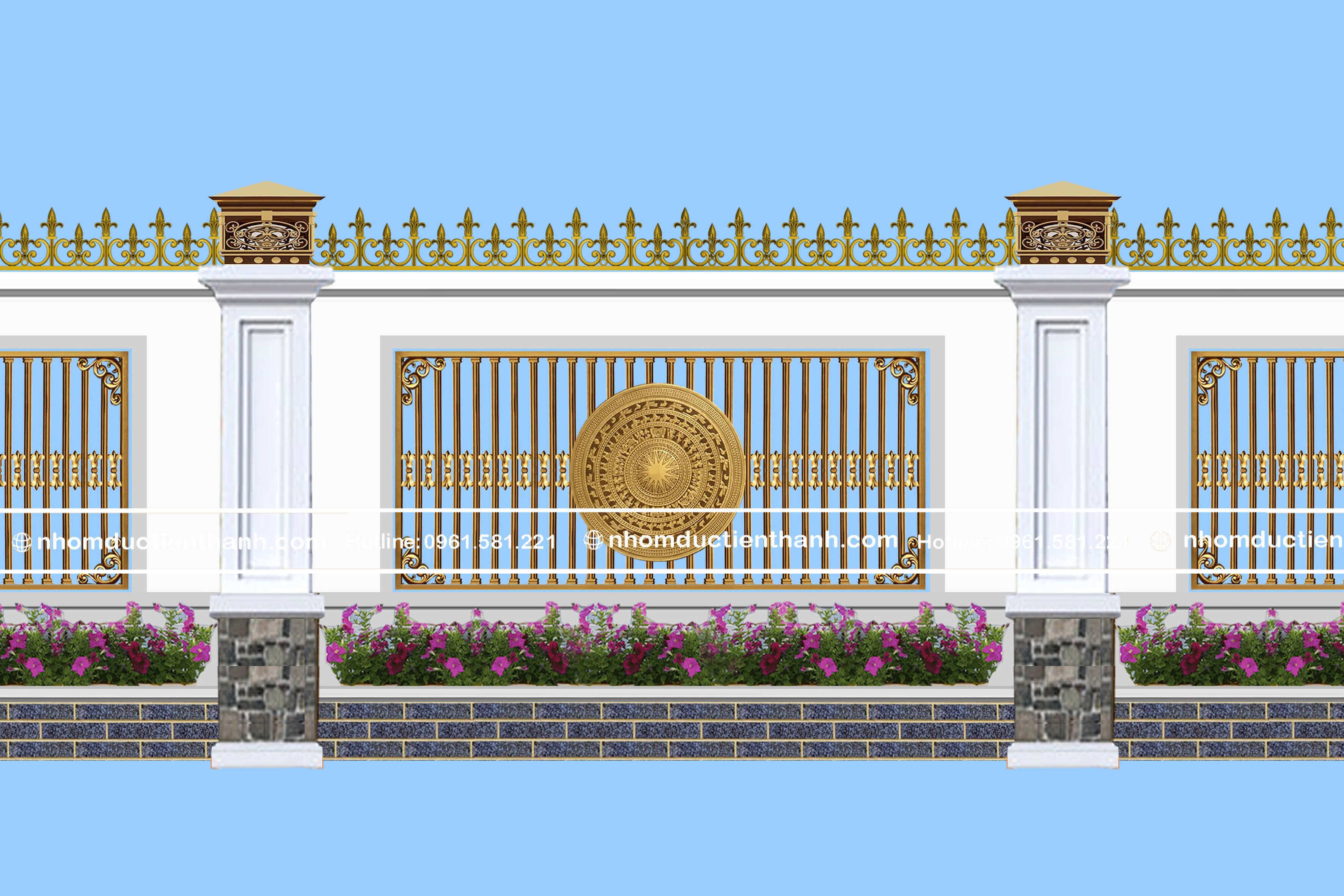 Hàng rào nhôm đúc mẫu HR -074