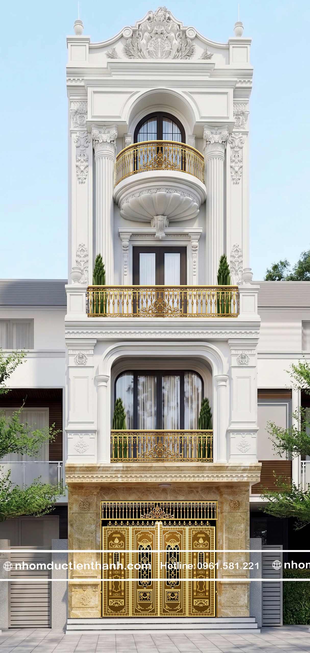 Cổng nhôm đúc hoa lá tây C-188 - Cổng Nhôm Đúc cao cấp 2026