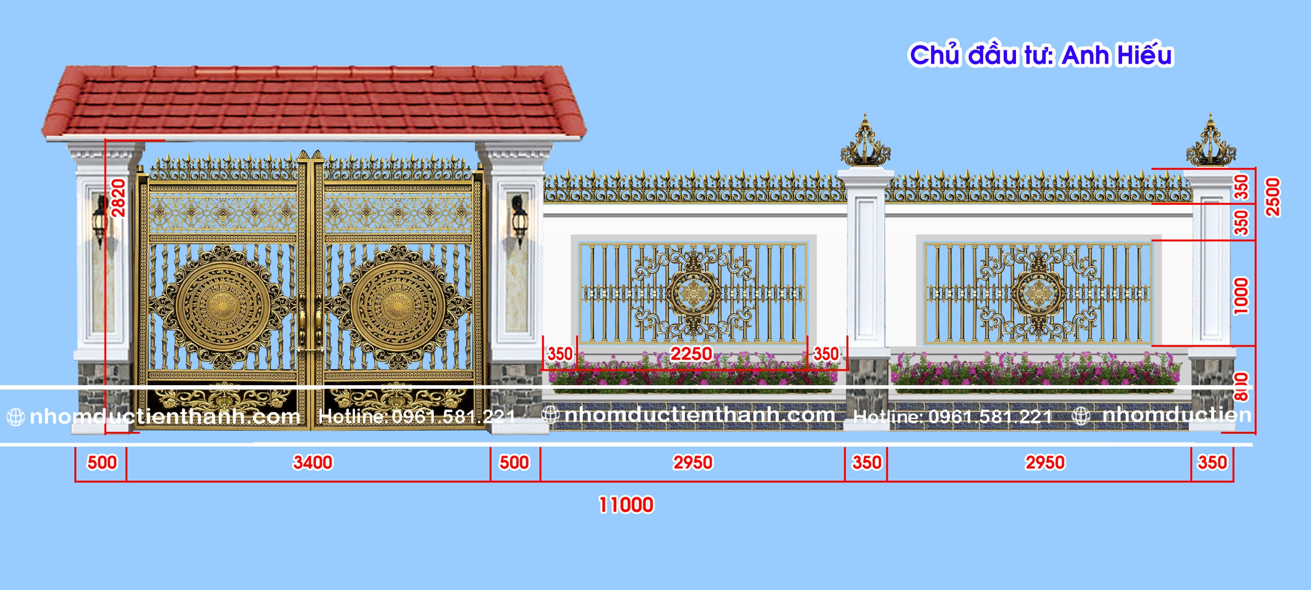 Cổng nhôm đúc trống đồng C-157 - Cổng Nhôm Đúc cao cấp 2026
