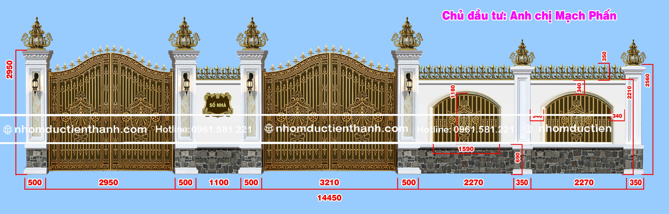 Cổng nhôm đúc hoa sen C-173 - Cổng Nhôm Đúc cao cấp 2026