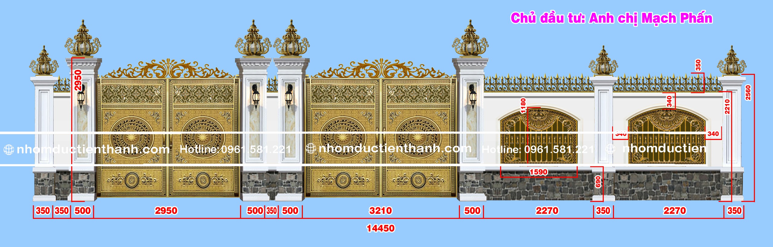 Cổng nhôm đúc tường rào C-174 - Cổng Nhôm Đúc cao cấp 2026