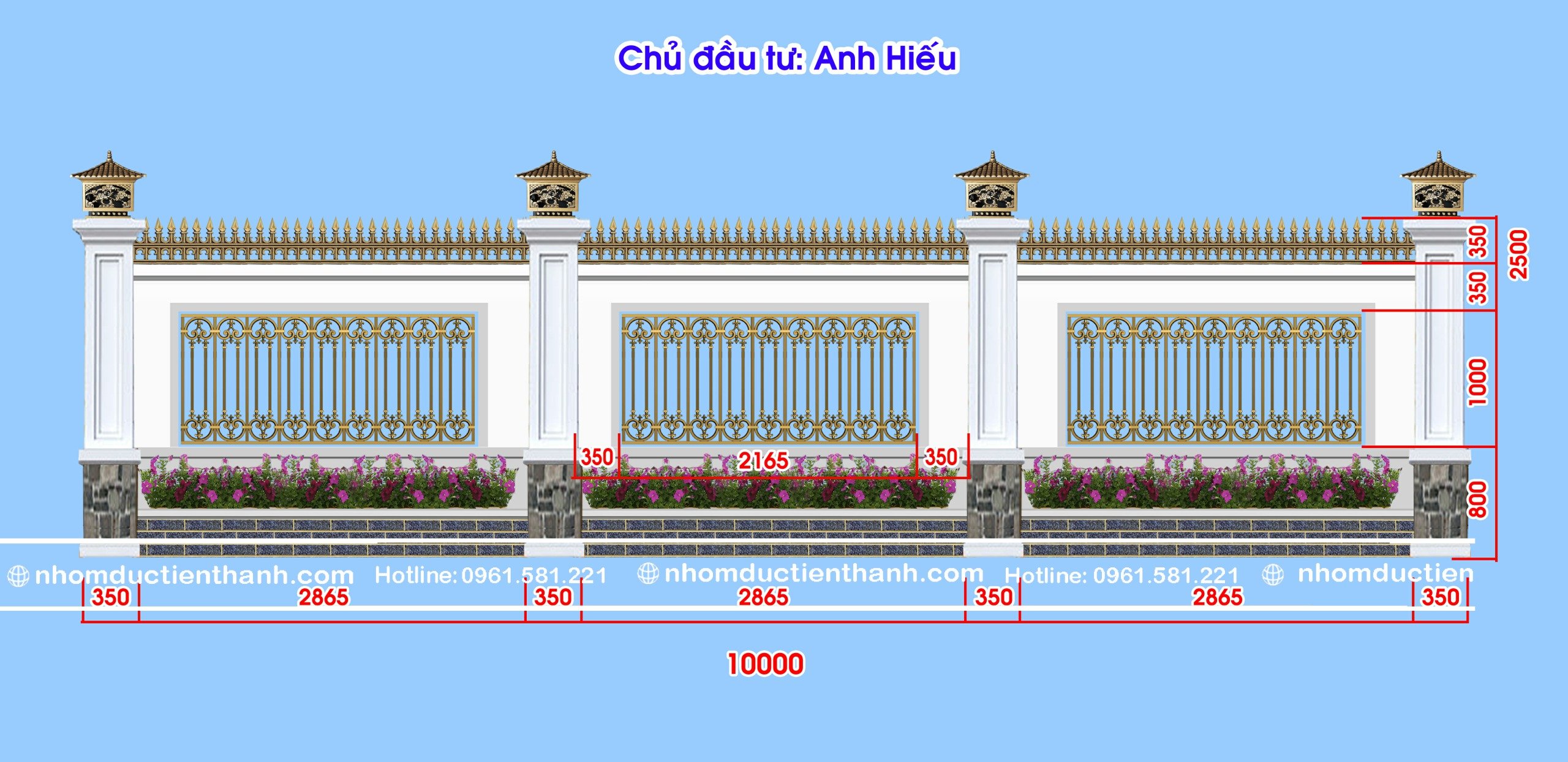 Hàng rào nhôm đúc chông giáo HR-0825 - Hàng Rào Nhôm Đúc cao cấp 2026