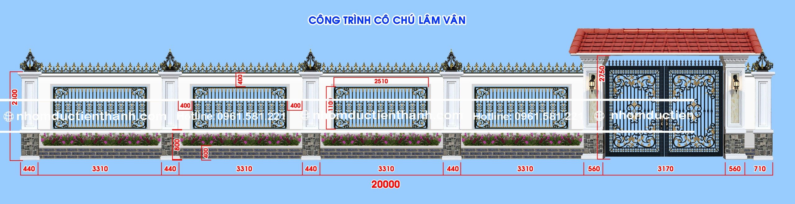 Hàng rào nhôm đúc biệt thự HR-0826 - Hàng Rào Nhôm Đúc cao cấp 2026