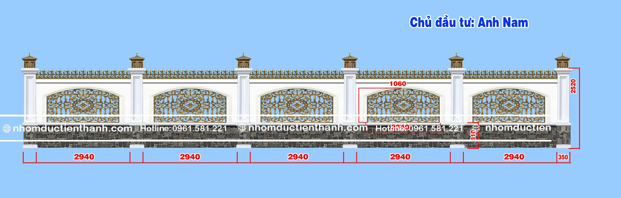 Hàng rào nhôm đúc hoa lá tây HR-0829 - Hàng Rào Nhôm Đúc cao cấp 2026