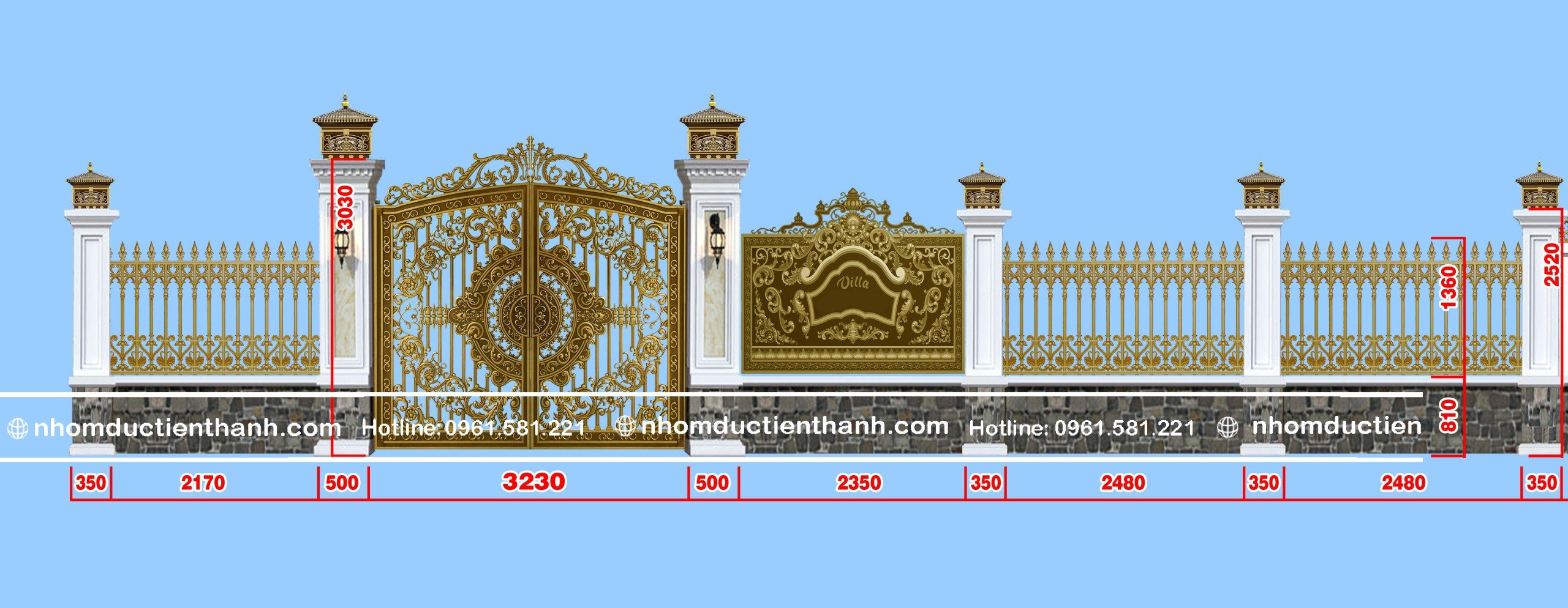 Hàng rào nhôm đúc phù điêu HR-0833 - Hàng Rào Nhôm Đúc cao cấp 2026