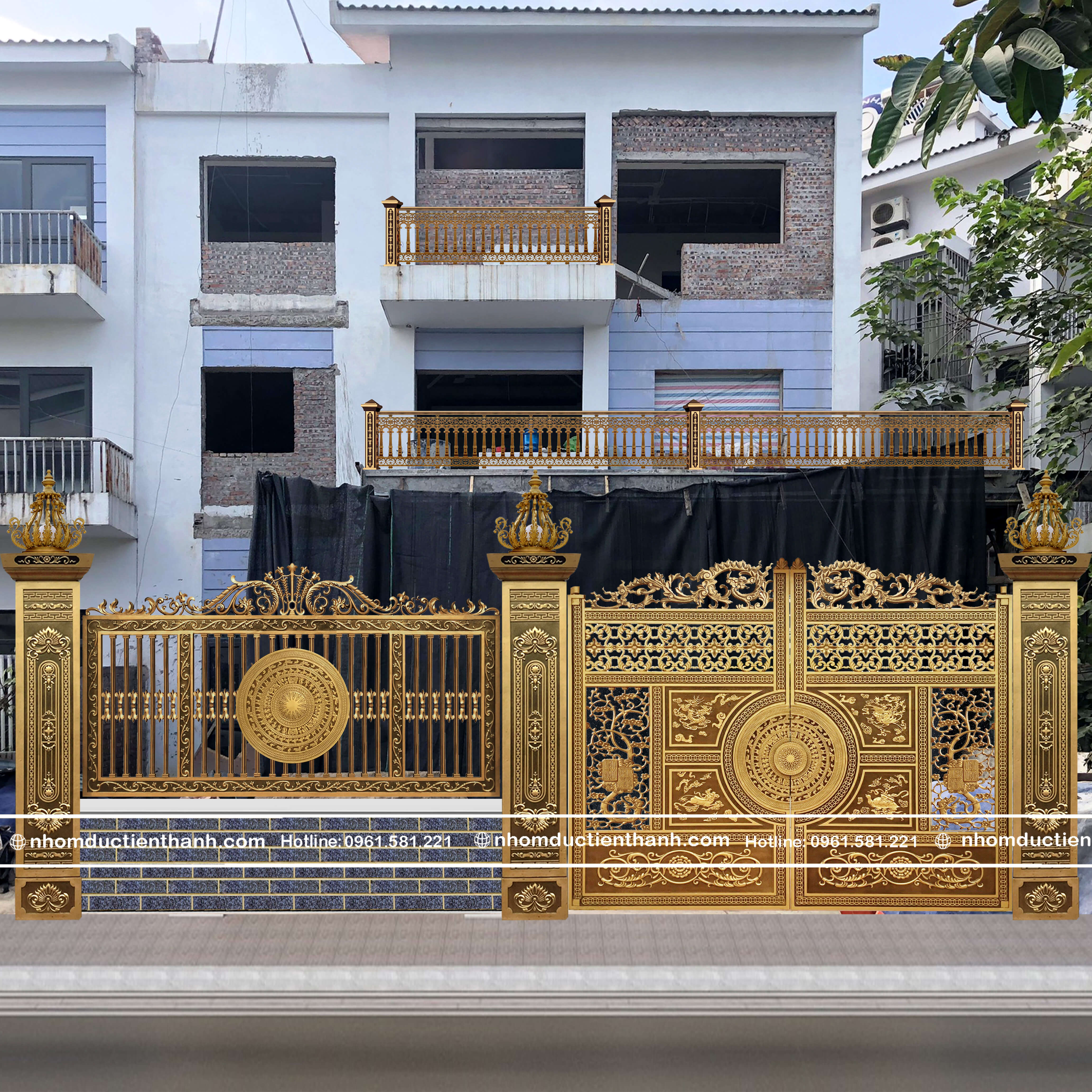 Mẫu cổng nhôm đúc biệt thự đẹp và sang trọng