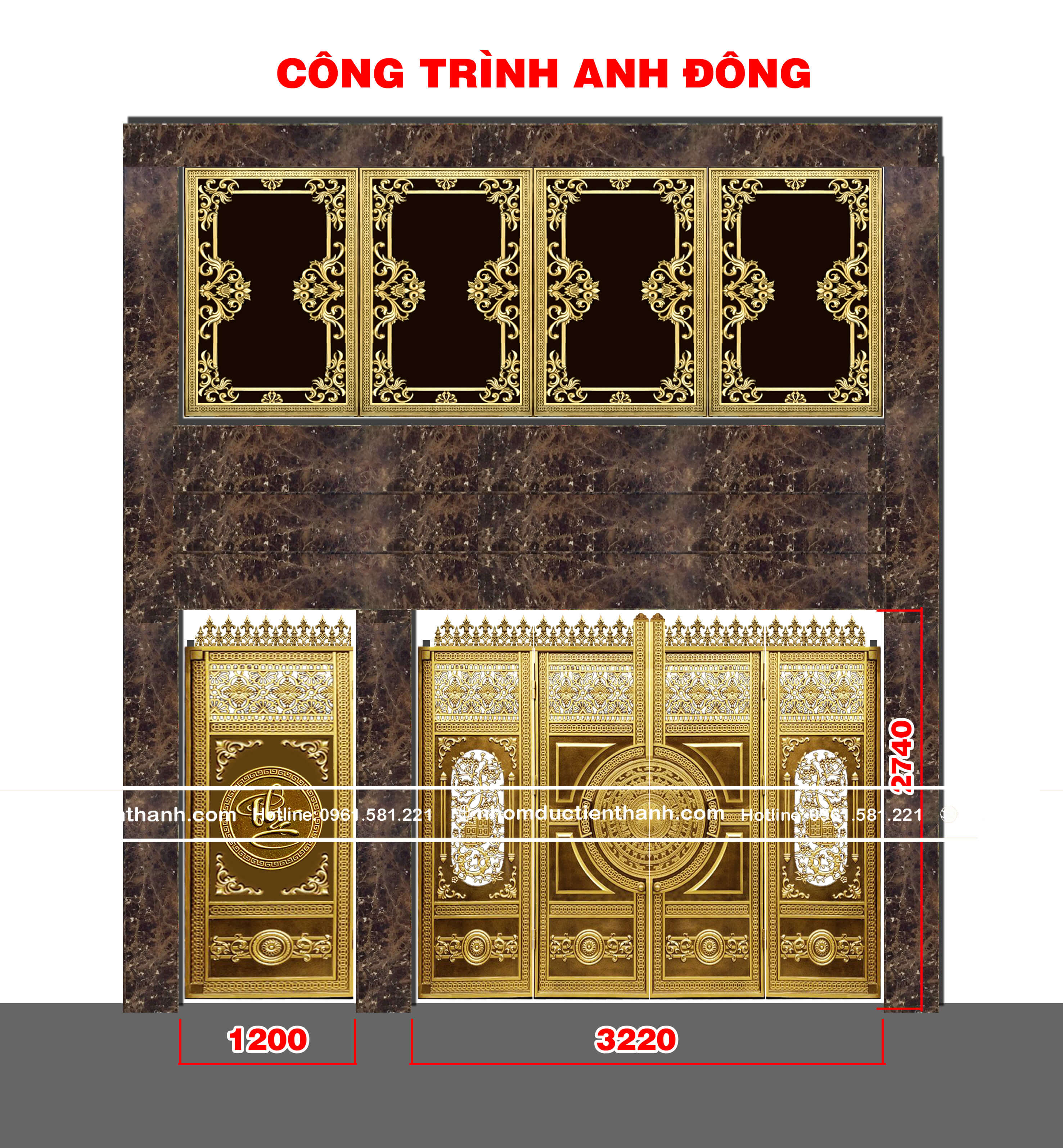 Xưởng sản xuất cổng nhôm đúc chất lượng cao