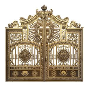 Cổng nhôm đúc trống đồng đẹp cho biệt thự tân cổ điển