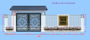 Cổng nhôm đúc xanh đen C-180