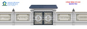 Cổng nhôm đúc nan sọc C-164