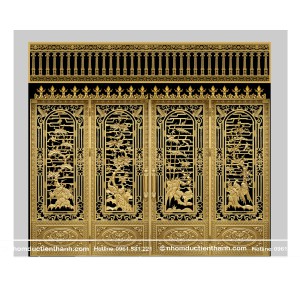 Cổng nhôm đúc tứ quý C-168
