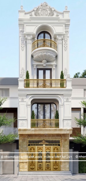 Cổng nhôm đúc hoa lá tây C-188