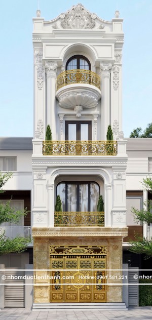 Cổng nhôm đúc nhà phố C-189